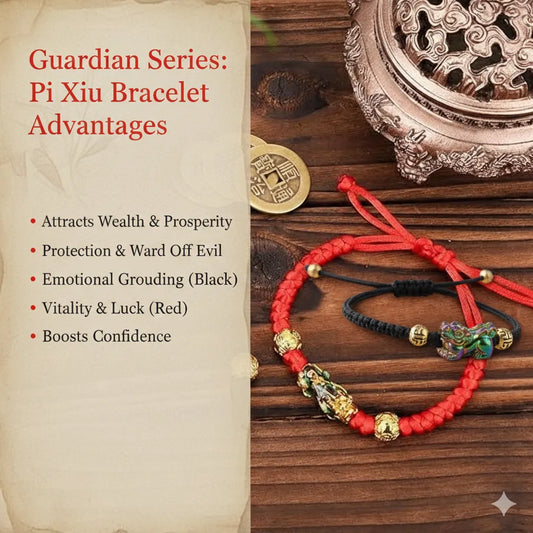 Pixiu Red Black Lucky Wealth Bracelet