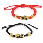 Guardian Pixiu Red Black Lucky Wealth Bracelet