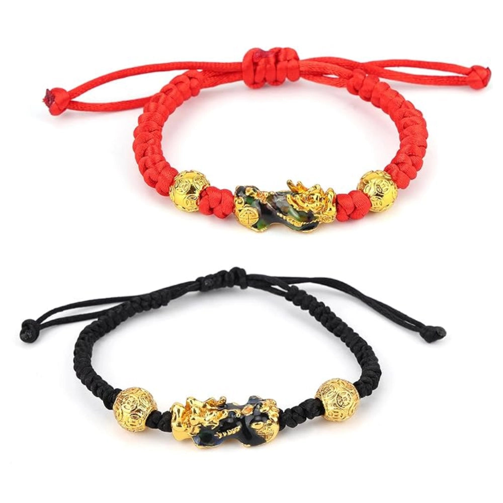 Pixiu Red Black Lucky Wealth Bracelet