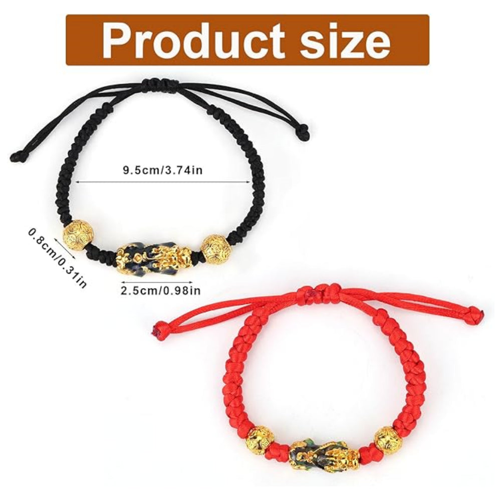 Guardian Pixiu Red Black Lucky Wealth Bracelet