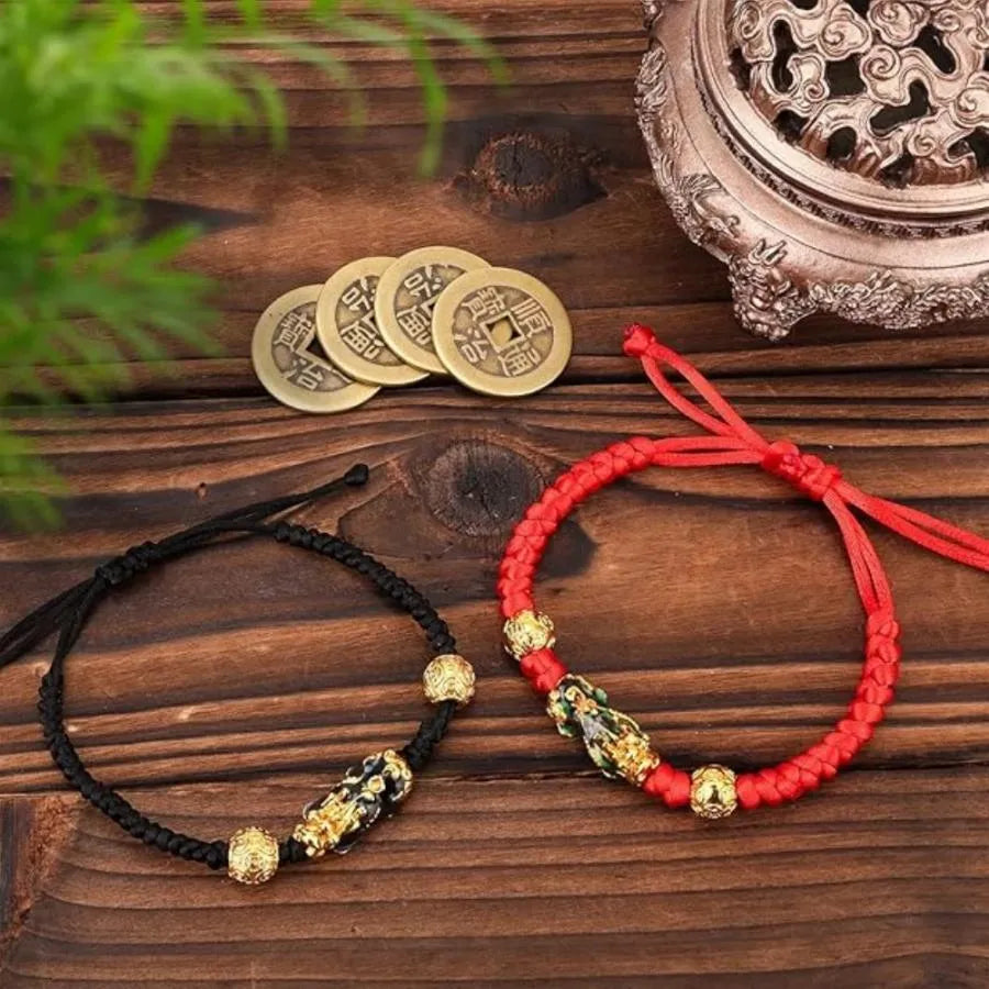 Pixiu Red Black Lucky Wealth Bracelet