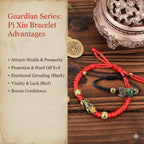Guardian Pixiu Red Black Lucky Wealth Bracelet