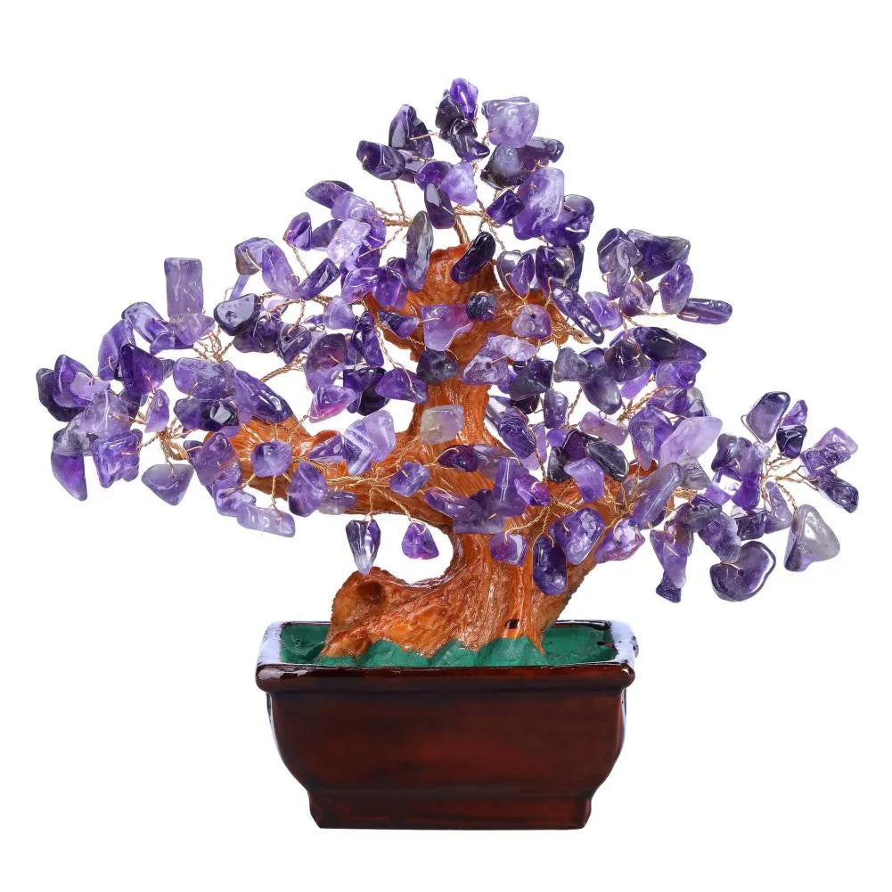 Aura Amethyst Crystal Tree Bonsai Style - Spiritual Wisdom and Calm