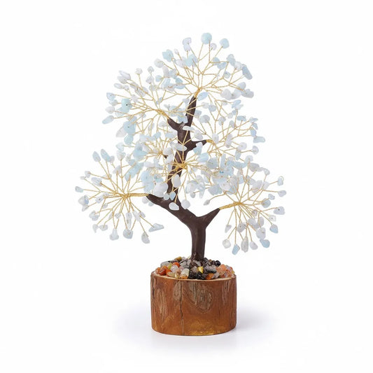 Vitality Aquamarine Crystal Tree - Tranquility and Clear Communication