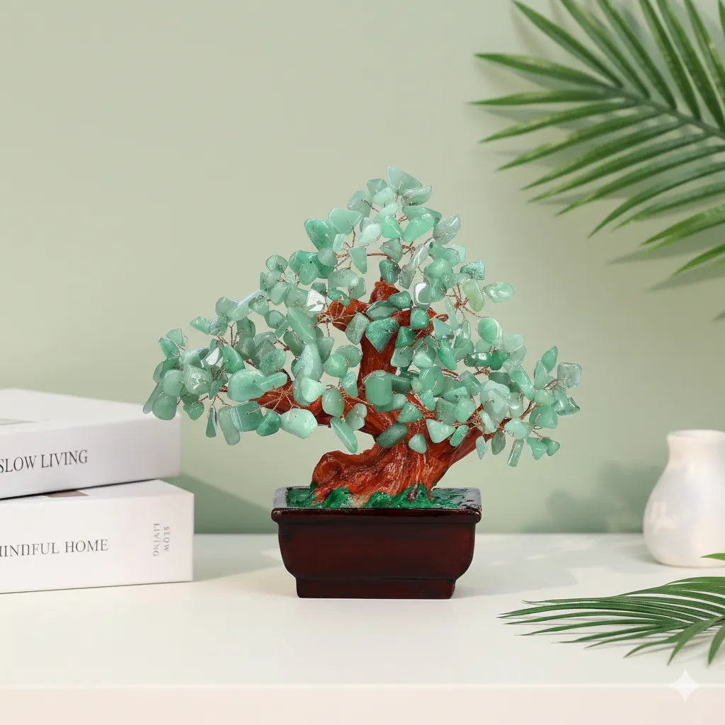 Aura Green Aventurine Crystal Tree - Abundance and Career Growth