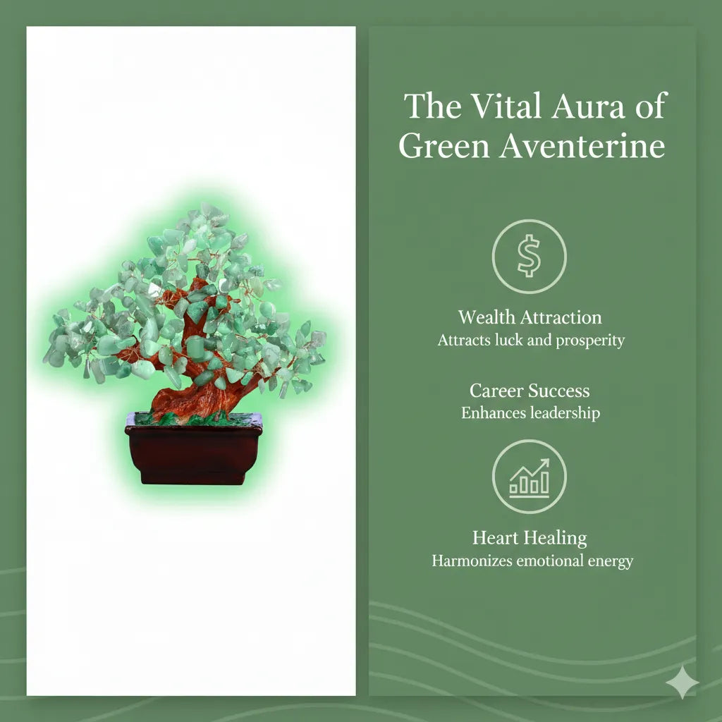 Aura Green Aventurine Crystal Tree - Abundance and Career Growth
