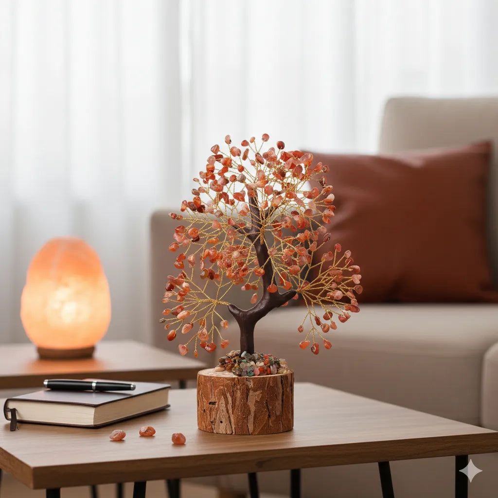 Vitality Red Agate Crystal Tree for Grounding, Protection and Root Chakra Balance