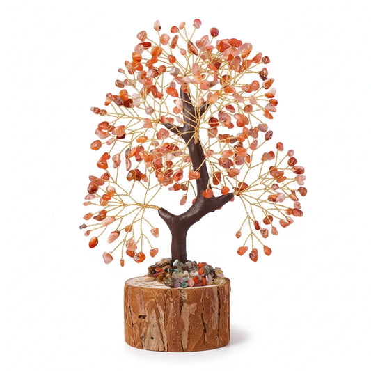 Vitality Red Agate Crystal Tree for Grounding, Protection and Root Chakra Balance