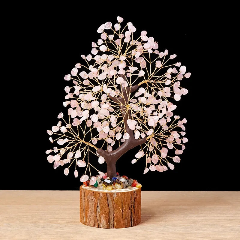 Vitality Rose Quartz Crystal Tree for Love, Emotional Healing & Heart Chakra Balance