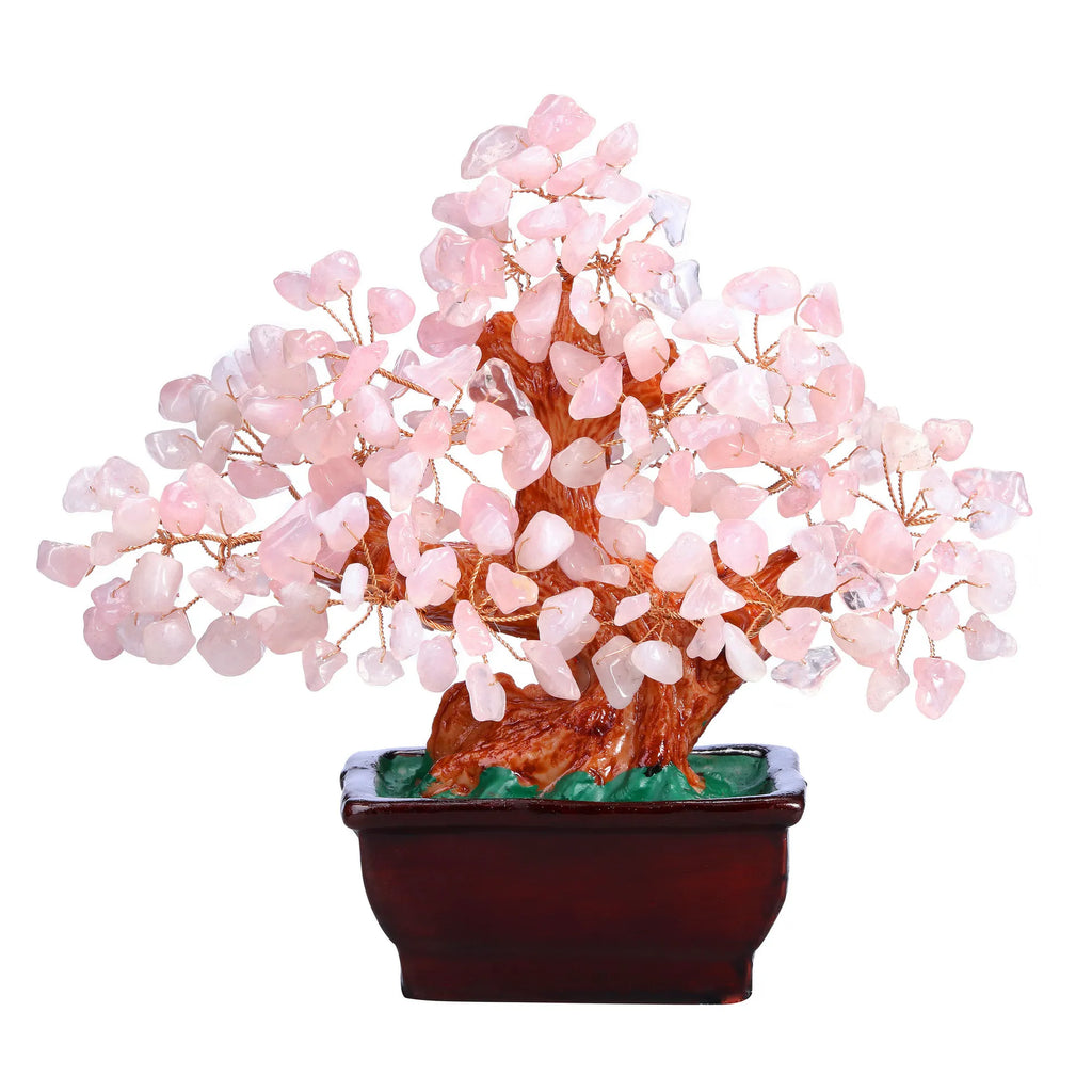 Aura Rose Quartz Crystal Tree Bonsai Style - Love and Emotional Healing