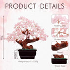 Aura Rose Quartz Crystal Tree Bonsai Style - Love and Emotional Healing