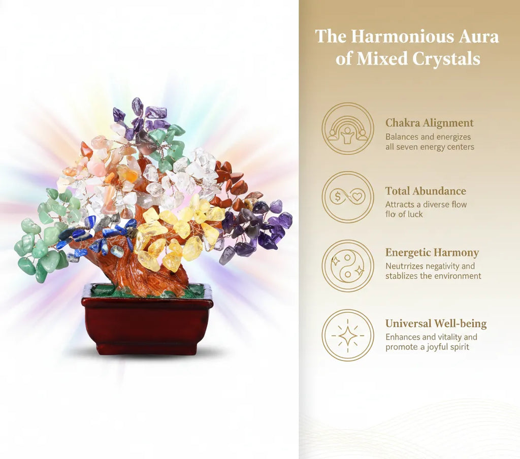 Aura Seven Chakra Crystal Tree: Harmony and All-Chakra Balance