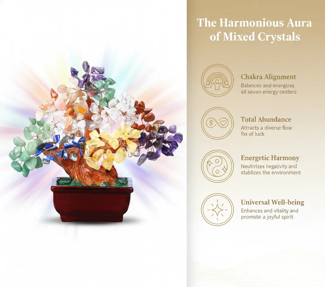 Aura Seven Chakra Crystal Tree: Harmony and All-Chakra Balance