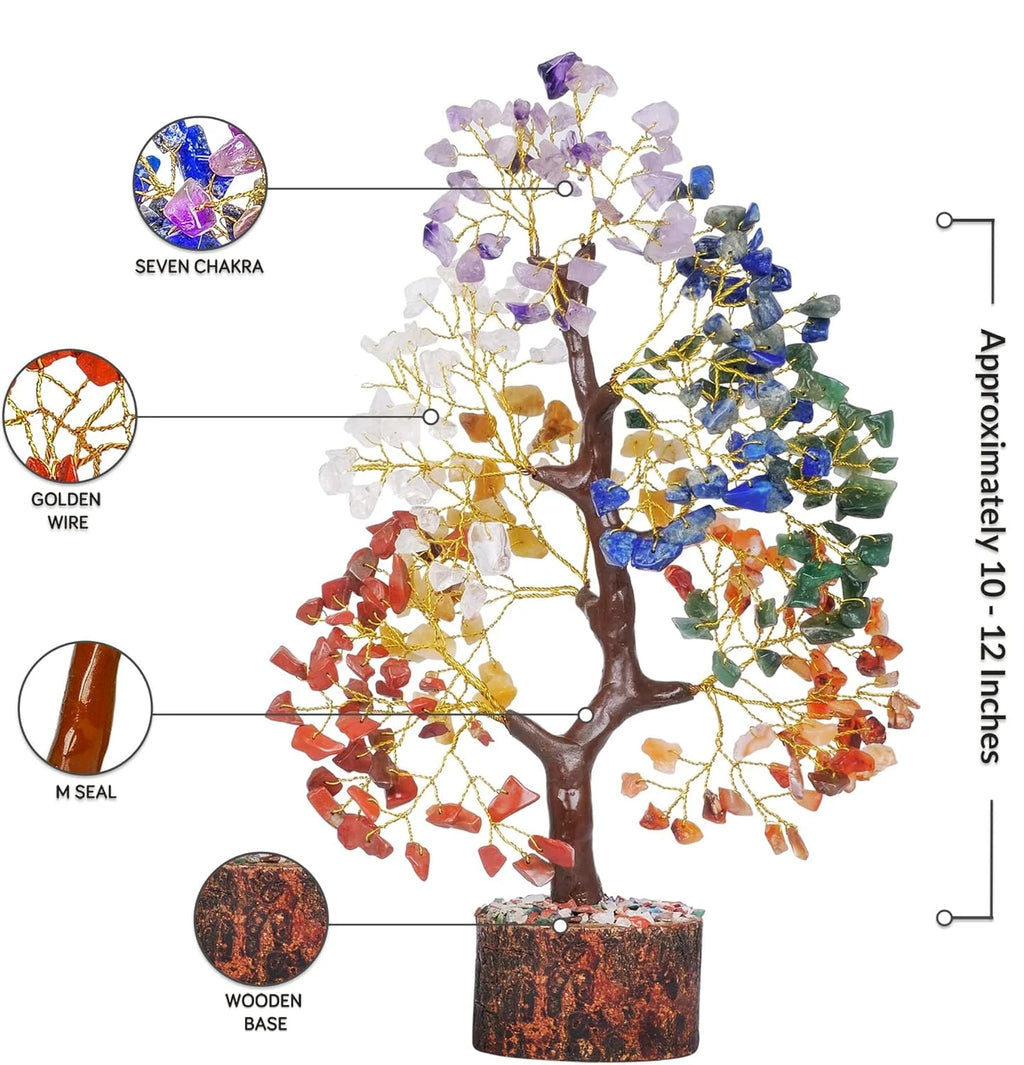 Vitality Seven Chakra Crystal Tree - Positive Energy, Healing & Prosperity